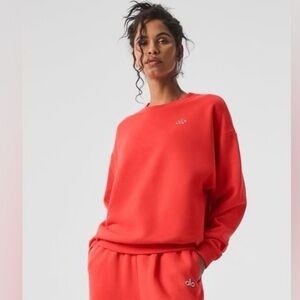 Alo Red Red Hot Summer Accolade Crew Neck Pullover